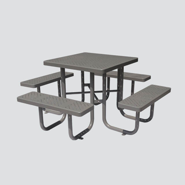 带伞孔户外餐桌椅