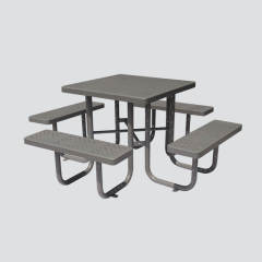 带伞孔户外餐桌椅
