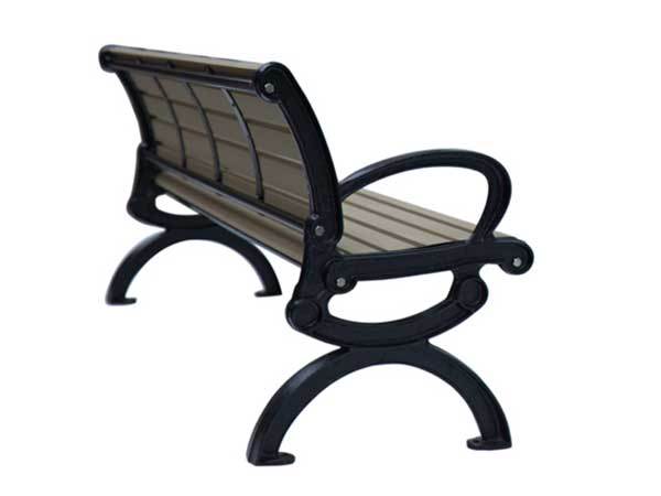 Outdoor bench with cast iron leg