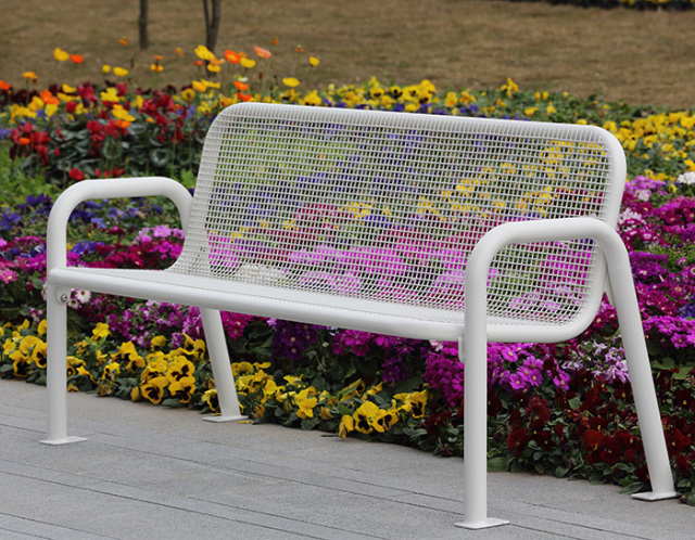 outdoor thermoplastic metal leisure bench