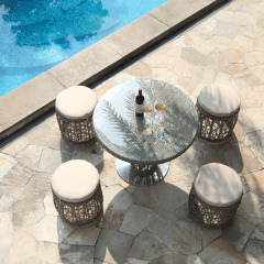 藤编休闲餐桌椅组合