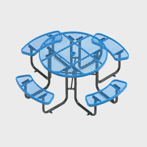 TB82 Round punched-plate picnic table and chairs