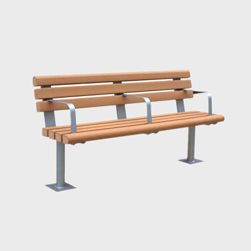 Plastic wood garden sitting bench