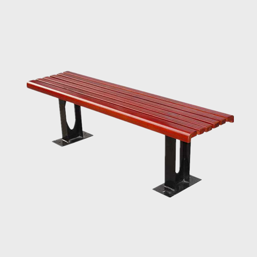 Backless wood garden bench