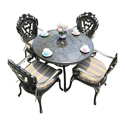 Factory Manufacture Cast Aluminum Leisure European Table And Chair Furniture