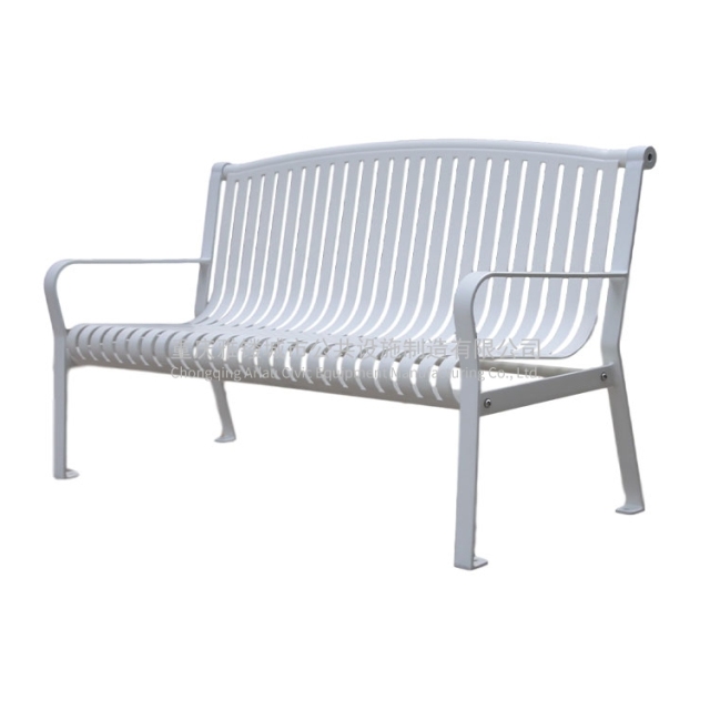 Flat steel iron garden leisure bench