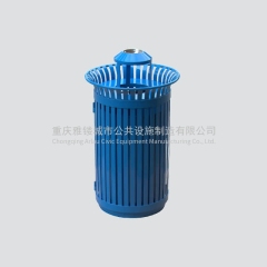 New desigh outdoor metal dustbin garden steel standing trash can with ashtray