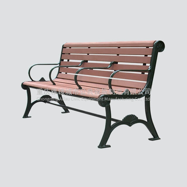 Wooden plastic composite park bench