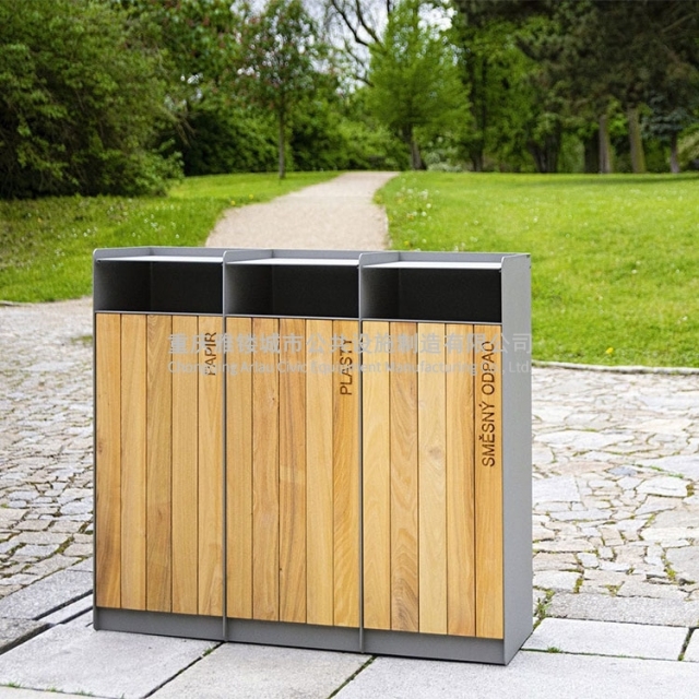 BW43 Street Wooden Waste Bin