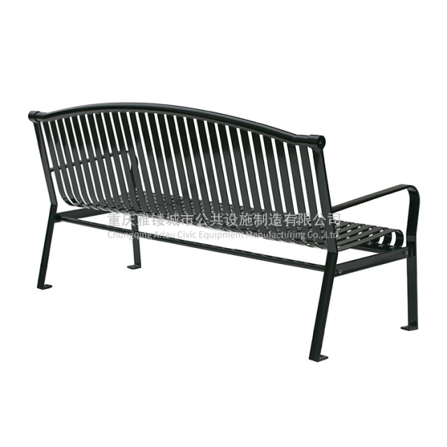 Flat steel iron garden leisure bench