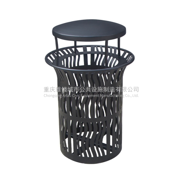 BS56 outdoor dustbin with lid metal bin