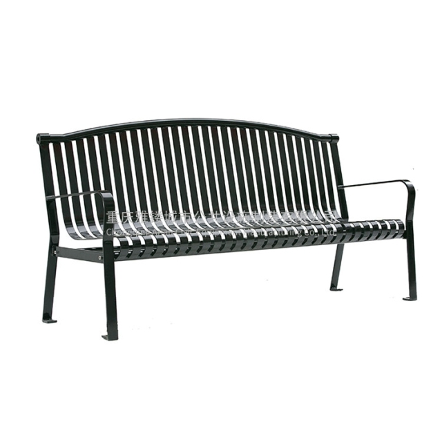 Flat steel iron garden leisure bench