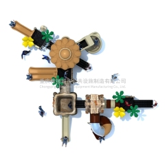 户外木质滑梯组合