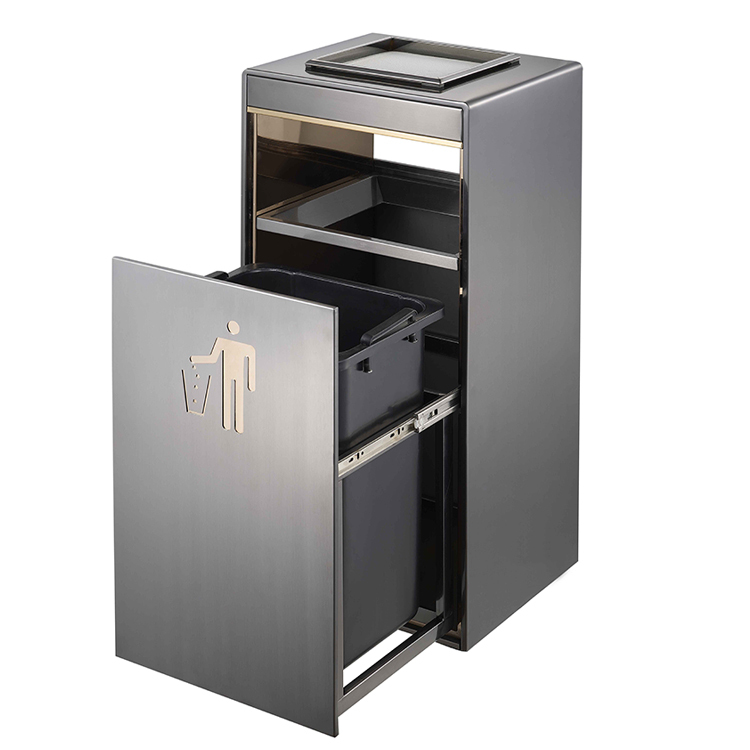 BS67 Park dustbin metal powder coating