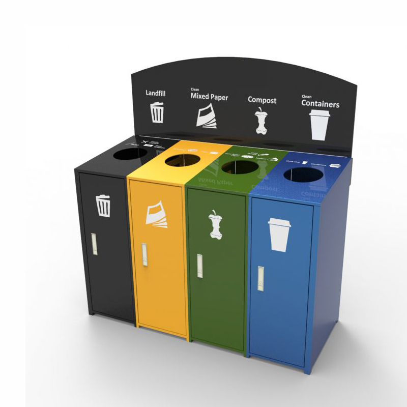 Outdoor sorting trash can