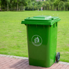 Trailer plastic trash can