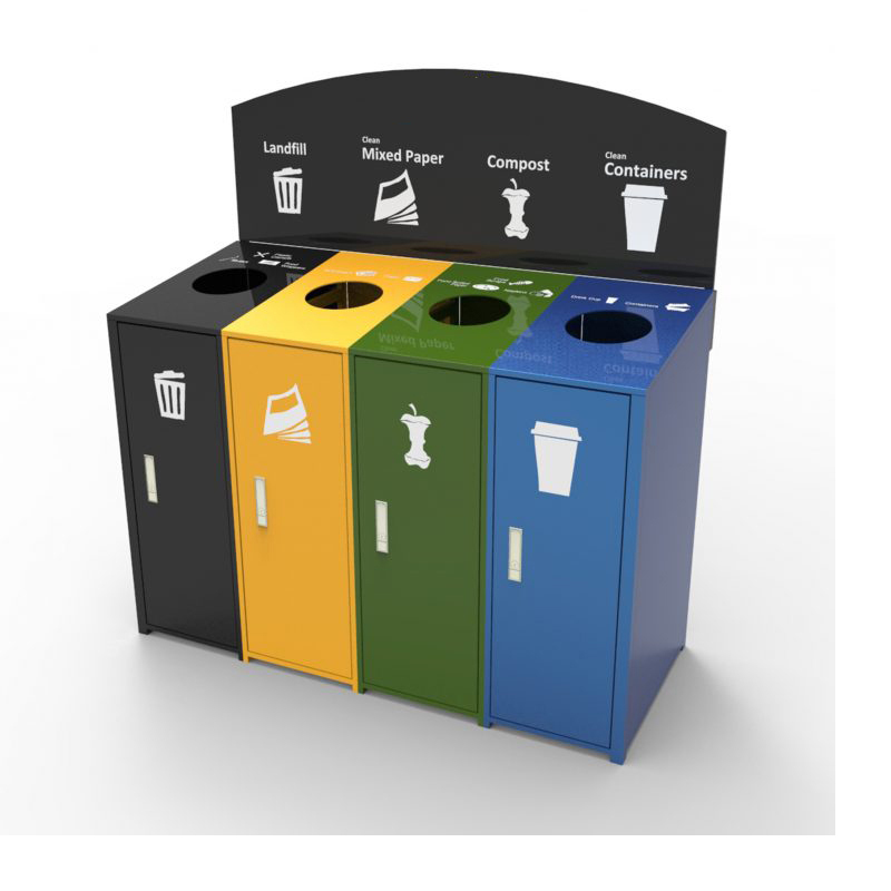 Outdoor sorting trash can