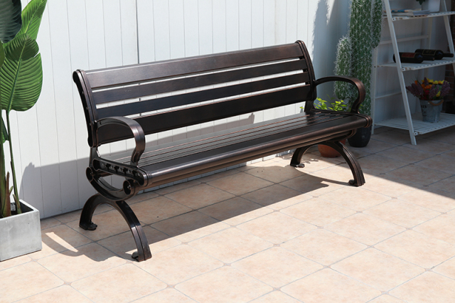 Cast aluminum park bench