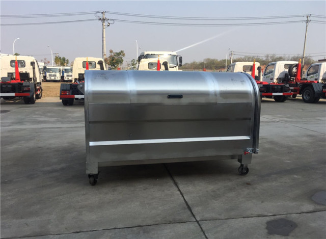 3 cubic 5 cubic stainless steel hook arm garbage can