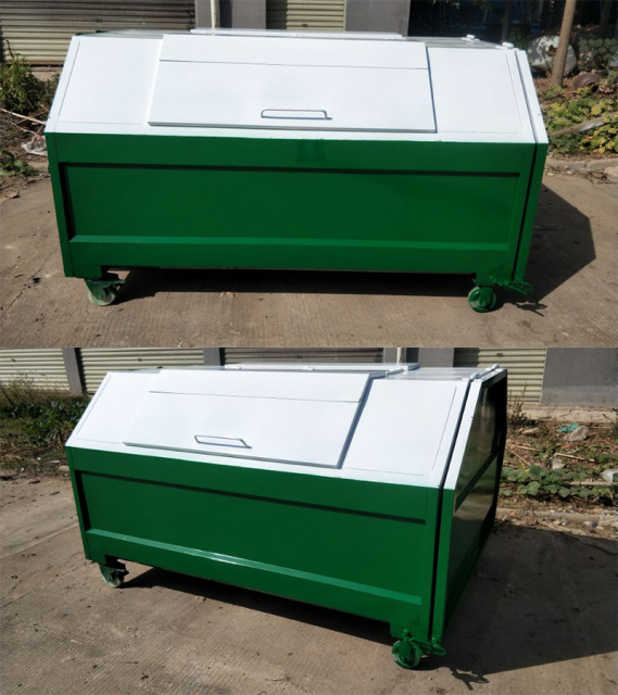 Wholesale hook arm trash bin 3 cubic trailer steel