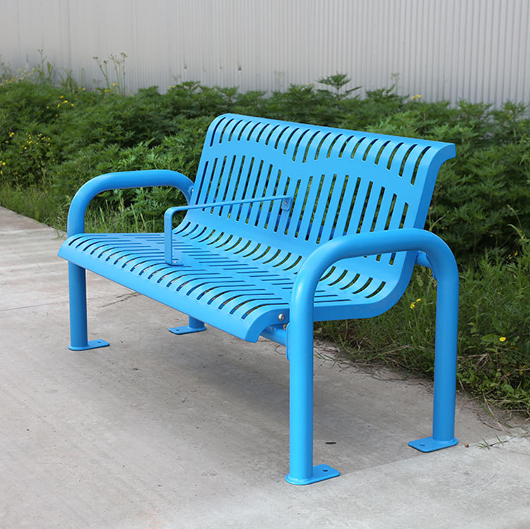 Modern Metal flat steel Patio Bench outdoor Furniture
