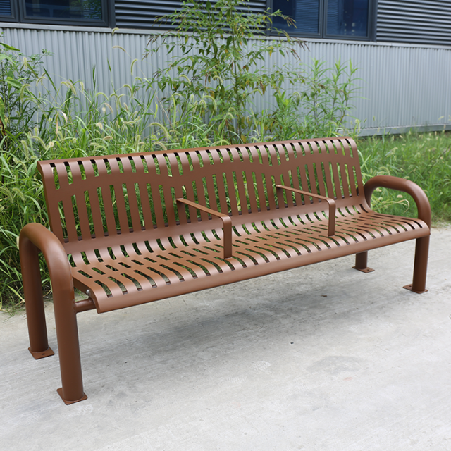 Modern Metal flat steel Patio Bench outdoor Furniture