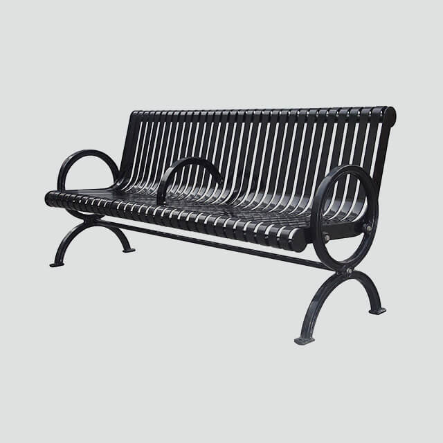 FS65 Metal garden furniture outdoor flat steel benches