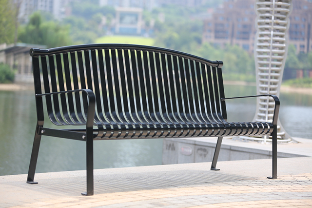FS58 outdoor garden furniture flat steel bench
