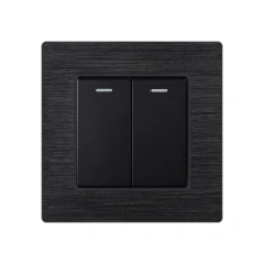 2 Gang 2 Way Aluminum Panel Push Button Electrical Light Switch Supplier