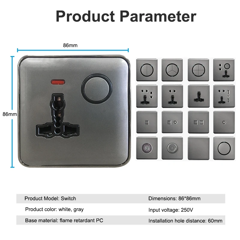 86 Type 2 Gang 2 Way Wall Push Light Switch Wholesale