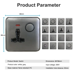86 Type 2 Gang 2 Way Wall Push Light Switch Wholesale