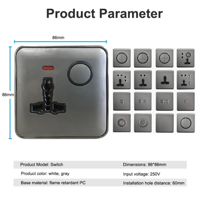 86 Type 2 Gang 2 Way Wall Push Light Switch Wholesale