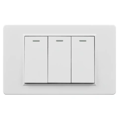 10A White PC Panel 3 Gang Light Switch Mannufacturer