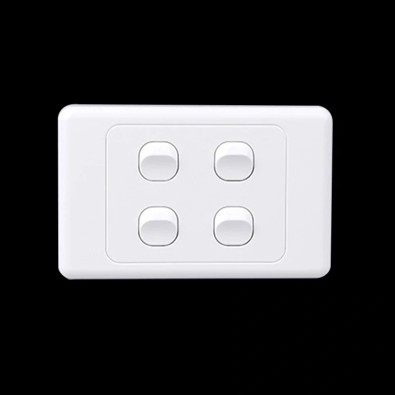16A 4 Gang Light Switch Factory Direct Sales -AU standard PC Electrical Light Switch