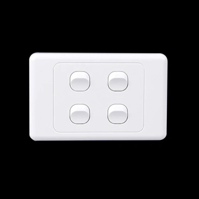 16A 4 Gang Light Switch Factory Direct Sales -AU standard PC Electrical Light Switch