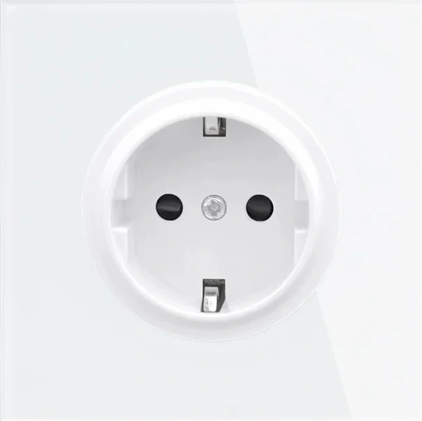 Factory Direct 16A Glass Tempered Round Socket - 220V EU Wall Electric ...