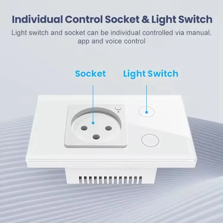 White 1 & 2 Gang Israel Standard WiFi Zigbee Wall Socket Supplier