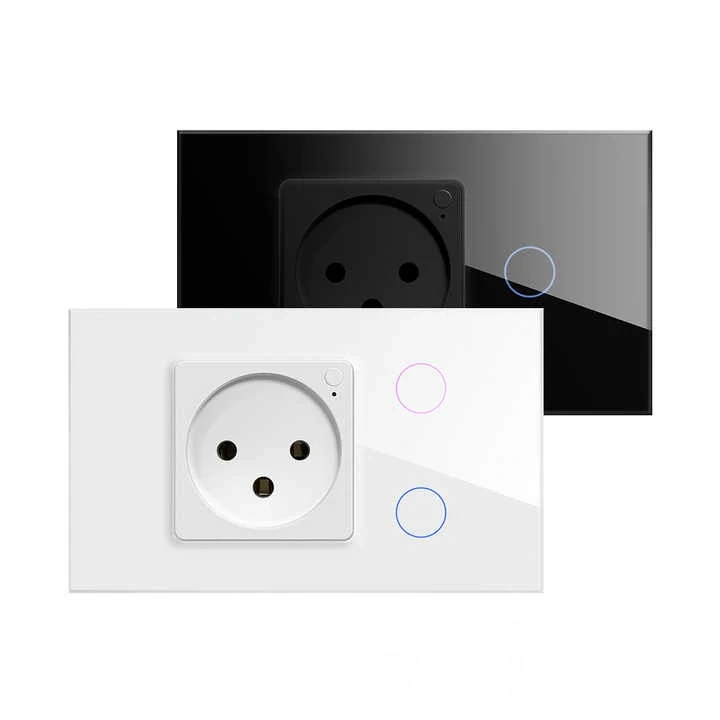 White 1 & 2 Gang Israel Standard WiFi Zigbee Wall Socket Supplier