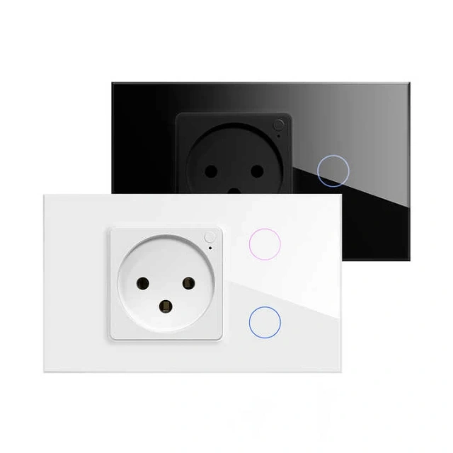 White 1 & 2 Gang Israel Standard WiFi Zigbee Wall Socket Supplier