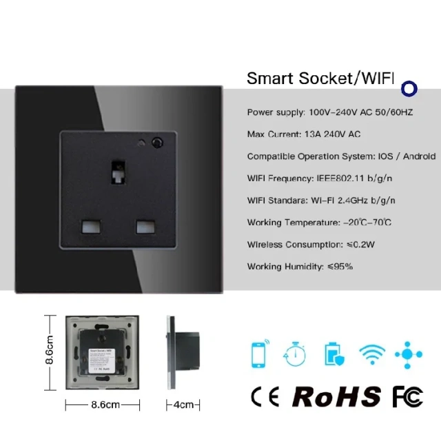 WiFi Wall Power Socket for Residential and Commercial Projects