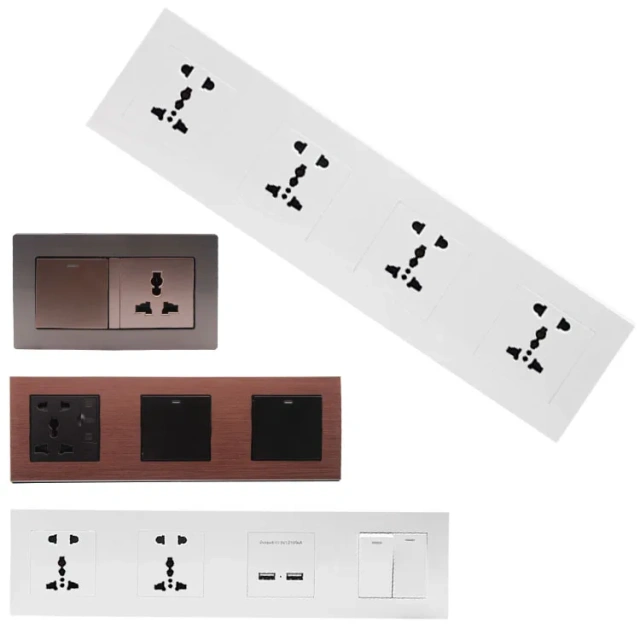 Factory Direct Hotel Conjoined Socket with Switch - Multi-Gang Wall Socket for Commercial Projects
