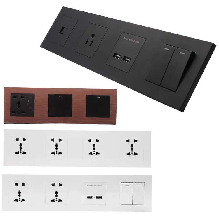 Factory Direct Hotel Conjoined Socket with Switch - Multi-Gang Wall Socket for Commercial Projects