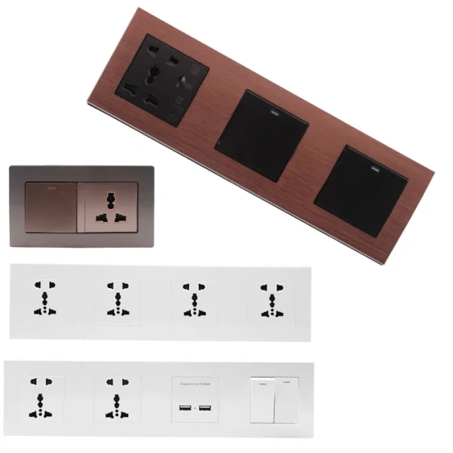 Factory Direct Hotel Conjoined Socket with Switch - Multi-Gang Wall Socket for Commercial Projects