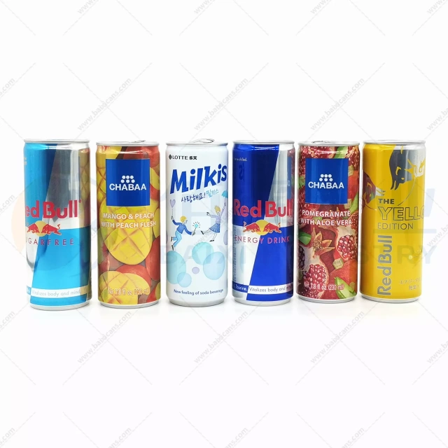 Printed slim 250ml aluminum cans