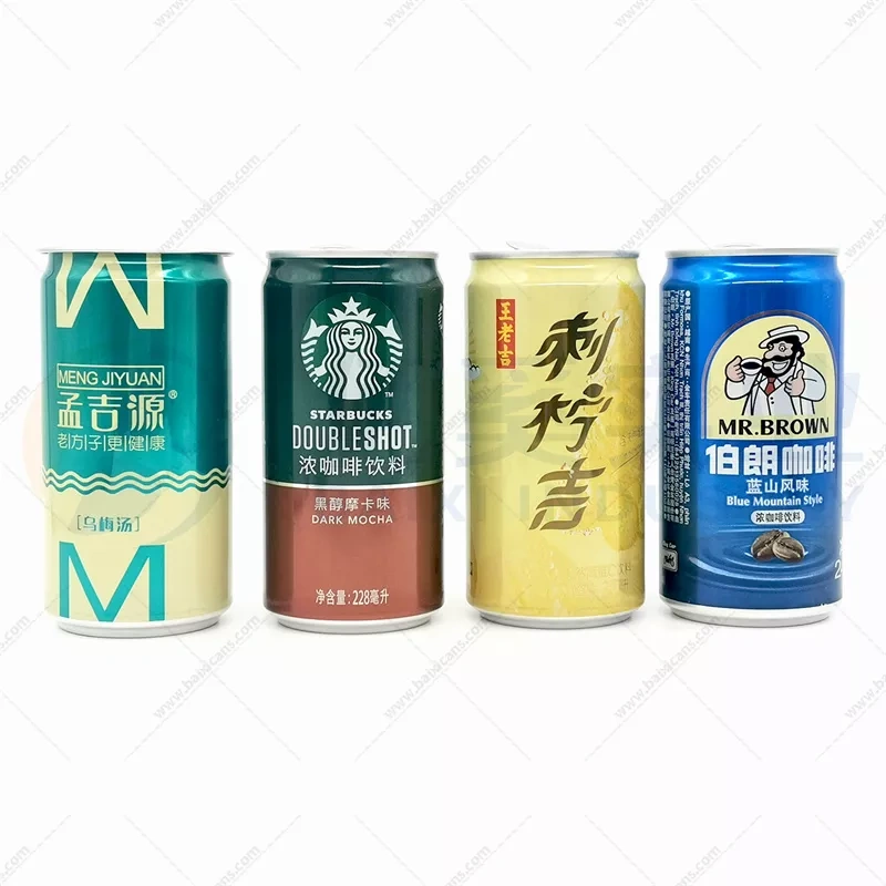 Printed sleek 250ml aluminum cans