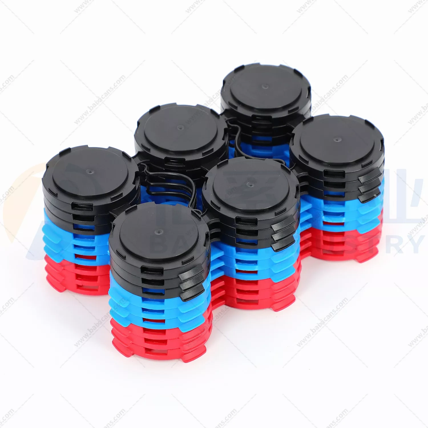 6 pack blue plastic can carriers for 202 dia beer can lids