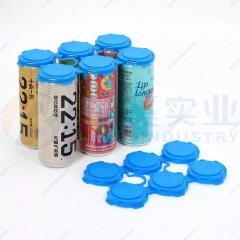 6 pack blue plastic can carriers for 202 dia beer can lids