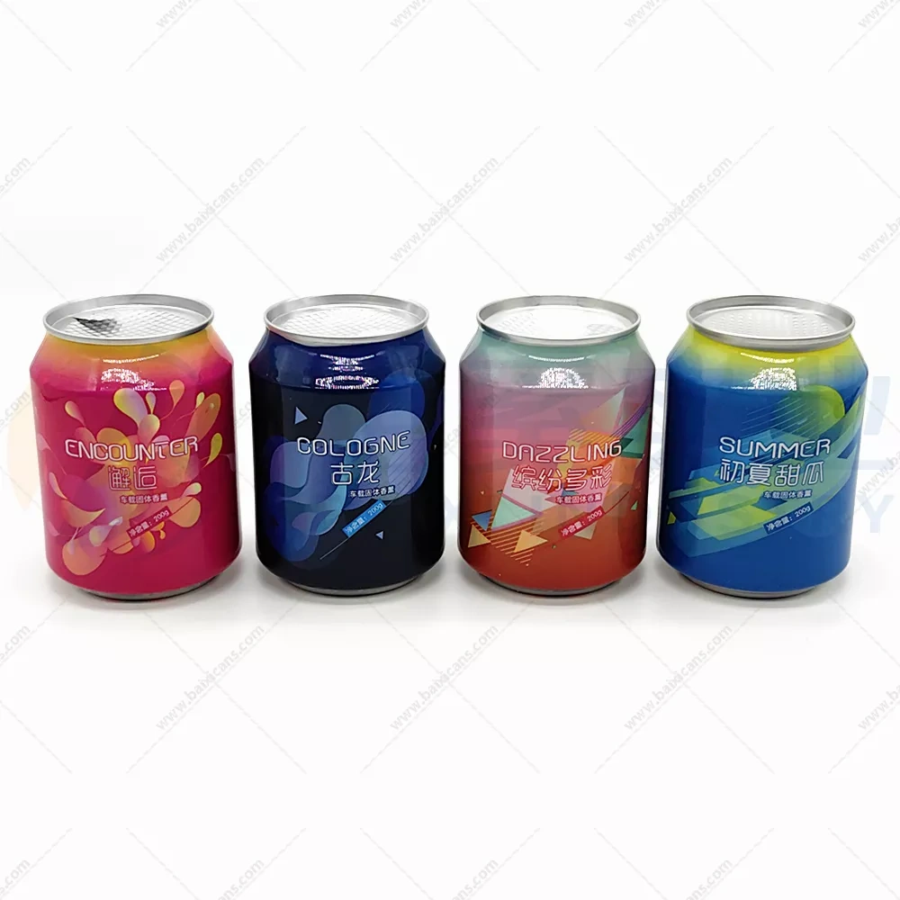 250ml aluminum cans with 202 peel off lids for car solid aromatherapy