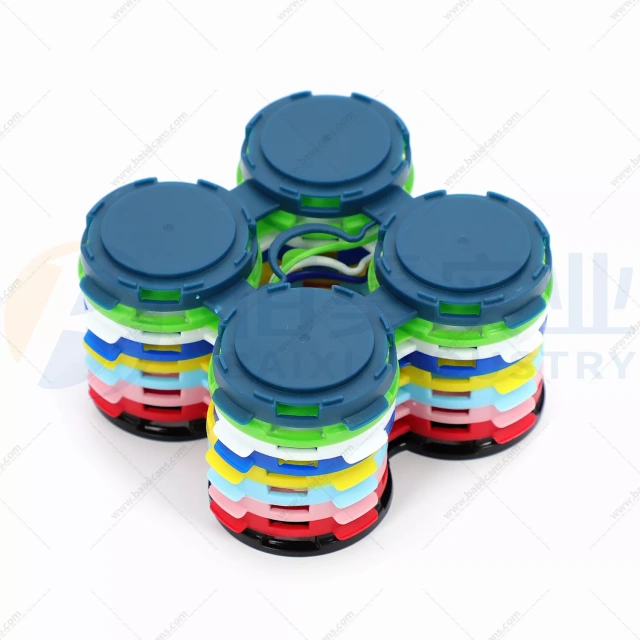 4 pack customized colored plastic can carriers for easy open end 202 aluminum can lids