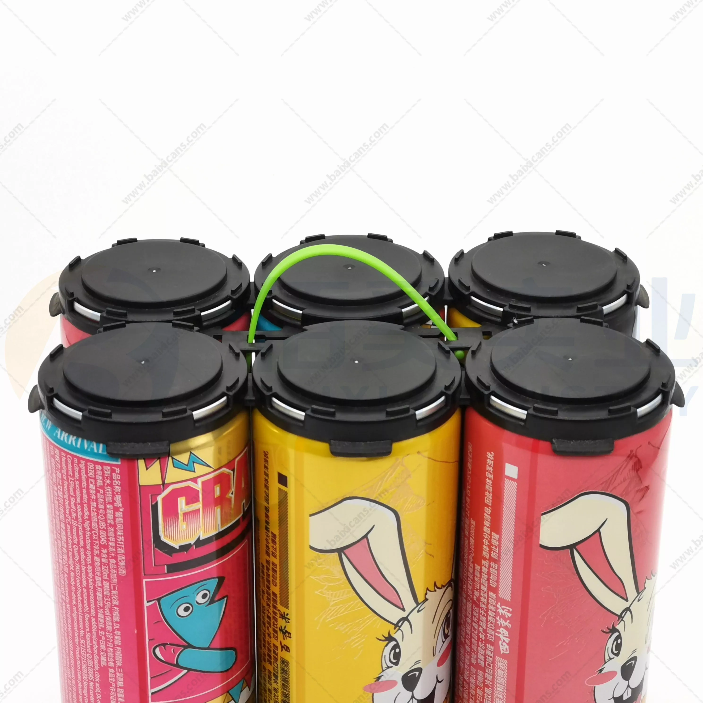 6-Pack plastic cans carriers for 202 sleek cans